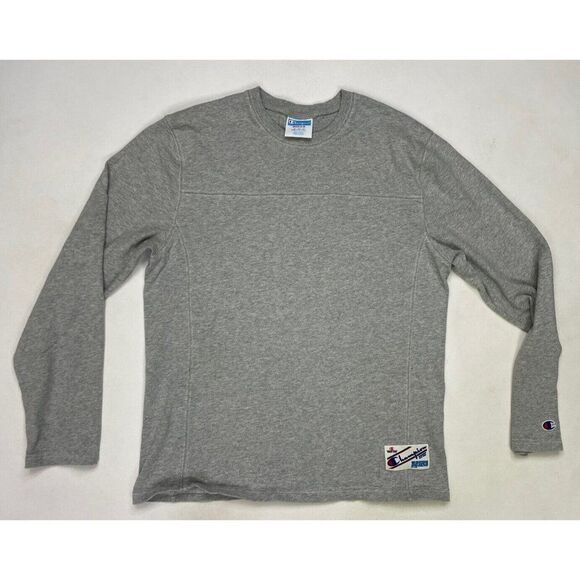 Champion Heavyweight Cut And Sew Blank T-shirt Men Medium Gray Long Sleeve - Picture 1 of 6